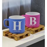 BK Gift Kişiye Özel İsimli 2’li Mavi ve Pembe Renkli Middle Çay & Kahve Fincanı-3, Arkadaşa Hediye, Sevgiliye Hediye