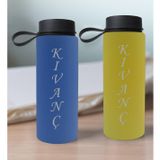 Bk Gift Kişiye Özel Isimli 2’li Mavi ve Sarı Cam Matara 500ML, Sevgiliye Hediye, Isimli Cam Matara, Sevgililer Günü