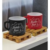 BK Gift Kişiye Özel İsimli 2’li Siyah ve Kırmızı Renkli Middle Çay & Kahve Fincanı-4, Arkadaşa Hediye, Sevgiliye Hediye