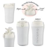 Bk Gift Kişiye Özel Isimli 5335 Paslanmaz Beyaz Çelik Termos Mug 400ML, Vakumlu Termos Bardak