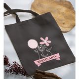 Bk Gift Kişiye Özel Isimli Anneler Günü Tasarımlı Antrasit Kumaş Bez Çanta, Baskılı Omuz Çantası, Alışveriş Çantası, Anneler Günü Hediyesi, Anneye Hediye-4
