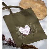 Bk Gift Kişiye Özel Isimli Anneler Günü Tasarımlı Haki Kumaş Bez Çanta, Baskılı Omuz Çantası, Alışveriş Çantası, Anneler Günü Hediyesi, Anneye Hediye-3