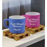 BK Gift Kişiye Özel İsimli Best Friend 2’li Mavi ve Pembe Renkli Middle Çay & Kahve Fincanı-1, Arkadaşa Hediye, Sevgiliye Hediye