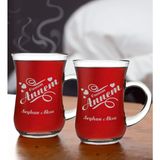 Bk Gift Kişiye Özel Isimli Canım Annem & Canım Babam Ikili Keyif Kulplu Çay Bardağı Seti, Anneye Hediye, Babaya Hediye, Ev Hediyesi - Renk - Renkli