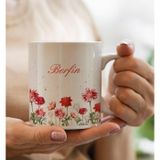 Bk Gift Kişiye Özel Isimli Çiçek Tasarımlı Beyaz Kupa Bardak- 9, Arkadaşa Hediye, Sevgiliye Hediye, Doğum Günü Hediyesi