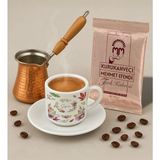 Bk Gift Kişiye Özel Isimli Çiçek Tasarımlı Türk Kahvesi Fincanı & Bakır Cezve & Türk Kahvesi Seti-1, Arkadaş Hediye, Sevgiliye Hediye - Renk - Renkli