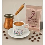 Bk Gift Kişiye Özel Isimli Çiçek Tasarımlı Türk Kahvesi Fincanı & Bakır Cezve & Türk Kahvesi Seti-2 Arkadaş Hediye, Sevgiliye Hediye - Renk - Renkli