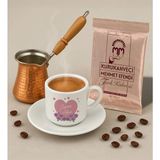 Bk Gift Kişiye Özel Isimli Çiçek Tasarımlı Türk Kahvesi Fincanı & Bakır Cezve & Türk Kahvesi Seti-20, Arkadaş Hediye, Sevgiliye Hediye - Renk - Renkli