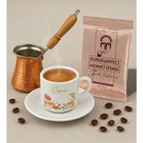 Bk Gift Kişiye Özel Isimli Çiçek Tasarımlı Türk Kahvesi Fincanı & Bakır Cezve & Türk Kahvesi Seti-4, Arkadaş Hediye, Sevgiliye Hediye - Renk - Renkli