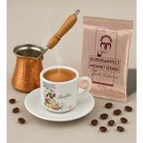 Bk Gift Kişiye Özel Isimli Çiçek Tasarımlı Türk Kahvesi Fincanı & Bakır Cezve & Türk Kahvesi Seti-8, Arkadaş Hediye, Sevgiliye Hediye - Renk - Renkli