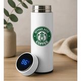 Bk Gift Kişiye Özel Isimli Coffee Tasarımlı Filtreli Dijital Göstergeli Beyaz Çelik Termos-8