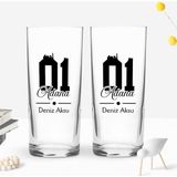Bk Gift Kişiye Özel Isimli Dtf Adana Plaka Şehir Tasarımlı Ikili Rakı Bardağı Seti, Arkadaşa Hediye, Sevgiliye Hediye - Renk - Renkli