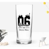 Bk Gift Kişiye Özel Isimli Dtf Ankara Plaka Şehir Tasarımlı Rakı Bardağı, Arkadaşa Hediye, Sevgiliye Hediye - Renk - Renkli