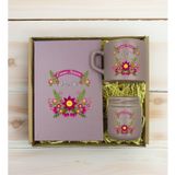 Bk Gift Kişiye Özel Isimli Dtf Anne Temalı Mat Gri Defter & Kahve Fincanı & Mum Hediye Seti-6, Anneye Hediye, Anneler Günü Hediyesi