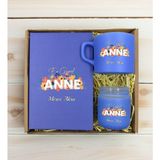 Bk Gift Kişiye Özel Isimli Dtf Anne Temalı Mavi Defter & Kahve Fincanı & Mum Hediye Seti-2, Anneye Hediye, Anneler Günü Hediyesi
