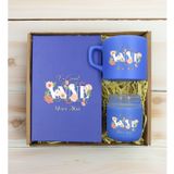 Bk Gift Kişiye Özel Isimli Dtf Anne Temalı Mavi Defter & Kahve Fincanı & Mum Hediye Seti-4, Anneye Hediye, Anneler Günü Hediyesi