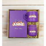 Bk Gift Kişiye Özel Isimli Dtf Anne Temalı Mor Defter & Kahve Fincanı & Mum Hediye Seti-2, Anneye Hediye, Anneler Günü Hediyesi
