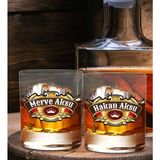 Bk Gift Kişiye Özel Isimli Dtf Chivas Tasarımlı Ikili Viski Kadeh Seti-2, Arkadaşa Hediye, Sevgiliye Hediye - Renk - Renkli