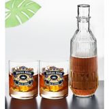 Bk Gift Kişiye Özel Isimli Dtf Chivas Tasarımlı Ikili Viski Kadehi ve Karaf Seti-1, Arkadaşa Hediye, Sevgiliye Hediye - Renk - Renkli
