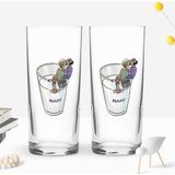Bk Gift Kişiye Özel Isimli Dtf Eğlenceli Rakı Tasarımlı Ikili Rakı Bardağı Seti-4, Arkadaşa Hediye, Sevgiliye Hediye - Renk - Renkli