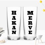 Bk Gift Kişiye Özel Isimli Dtf Ikili Rakı Bardağı Seti, Arkadaşa Hediye, Sevgiliye Hediye - Renk - Renkli
