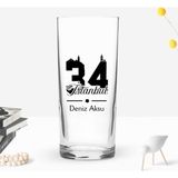 Bk Gift Kişiye Özel Isimli Dtf Istanbul Plaka Şehir Tasarımlı Rakı Bardağı, Arkadaşa Hediye, Sevgiliye Hediye - Renk - Renkli
