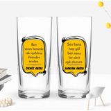 Bk Gift Kişiye Özel Isimli Dtf Rakı Sözleri Mottolu Ikili Rakı Bardağı Seti-1, Arkadaşa Hediye, Sevgiliye Hediye - Renk - Renkli