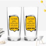 Bk Gift Kişiye Özel Isimli Dtf Rakı Sözleri Mottolu Ikili Rakı Bardağı Seti-3, Arkadaşa Hediye, Sevgiliye Hediye - Renk - Renkli