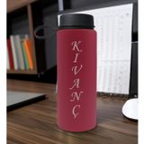 Bk Gift Kişiye Özel Isimli Fuşya Renkli Cam Matara 500ML, Sevgiliye, Arkadaşa Hediye, Isimli Cam Matara, Ofis Hediyesi