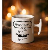 Bk Gift Kişiye Özel Isimli Hammer Kulplu Beyaz Kupa Bardak-1, Arkadaşa Hediye, Sevgiliye Hediye, Doğum Günü Hediyesi