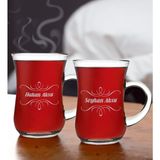 Bk Gift Kişiye Özel Isimli Ikili Keyif Kulplu Çay Bardağı Seti-2, Arkadaşa, Sevgiliye Hediye, Ev Hediyesi, Doğum Günü Hediyesi - Renk - Renkli