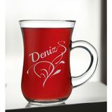 Bk Gift Kişiye Özel Isimli Keyif Kulplu Çay Bardağı-1, Arkadaşa, Sevgiliye Hediye, Ev Hediyesi, Doğum Günü Hediyesi - Renk - Renkli
