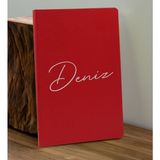 Bk Gift Kişiye Özel Isimli Kırmızı Defter ve Cam Matara Hediye Seti-1, Sevgiliye Hediye, Arkadaşa Hediye, Yeni Iş Hediyesi