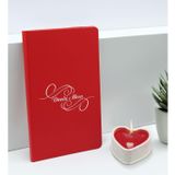 Bk Gift Kişiye Özel Isimli Kırmızı Defter ve Kalp Taş Obje Kokulu Mum Hediye Seti-4, Sevgiliye Hediye, Arkadaşa Hediye