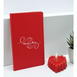 Bk Gift Kişiye Özel Isimli Kırmızı Defter ve Kokulu Kalp Mum Hediye Seti-3, Sevgiliye Hediye, Arkadaşa Hediye