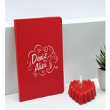 Bk Gift Kişiye Özel Isimli Kırmızı Defter ve Kokulu Kalp Mum Hediye Seti-4, Sevgiliye Hediye, Arkadaşa Hediye