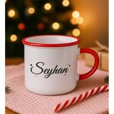 Bk Gift Kişiye Özel Isimli Kırmızı Emaye Kupa Bardak -11, Arkadaşa Hediye, Sevgiliye Hediye