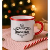 Bk Gift Kişiye Özel Isimli Kırmızı Emaye Kupa Bardak -14, Arkadaşa Hediye, Sevgiliye Hediye