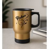 BK Gift Kişiye Özel İsimli Kulplu Gold Çelik Bardak Termos Mug 450ml-2, Sevgiliye Hediye, Arkadaşa Hediye, Eşe Hediye