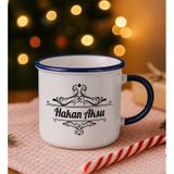 Bk Gift Kişiye Özel Isimli Lacivert Emaye Kupa Bardak -14, Arkadaşa Hediye, Sevgiliye Hediye