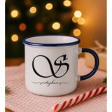 Bk Gift Kişiye Özel Isimli Lacivert Emaye Kupa Bardak -2, Arkadaşa Hediye, Sevgiliye Hediye