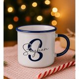 Bk Gift Kişiye Özel Isimli Lacivert Emaye Kupa Bardak -5, Arkadaşa Hediye, Sevgiliye Hediye