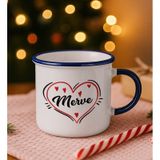 Bk Gift Kişiye Özel Isimli Lacivert Emaye Kupa Bardak -7, Arkadaşa Hediye, Sevgiliye Hediye