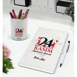 Bk Gift Kişiye Özel Isimli Öğretmenler Günü Tasarımlı Defter Kalem ve Kalemlik Hediye Seti, Öğretmene Hediye, Öğretmenler Günü - 11