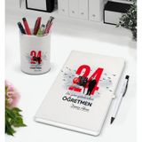 Bk Gift Kişiye Özel Isimli Öğretmenler Günü Tasarımlı Defter Kalem ve Kalemlik Hediye Seti, Öğretmene Hediye, Öğretmenler Günü - 3