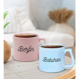 Bk Gift Kişiye Özel Isimli Pastel Pembe ve Mavi 2'li Middle Kupa Bardak Seti-2, Sevgiliye Hediye, Ev Hediyesi, Arkadaşa Hediye - Renk - Renkli