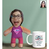 Bk Gift Kişiye Özel Isimli Pembe Anne Bebek Yastık ve Kupa Bardak Seti-2, Anneye , Anneler Günü leri