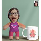 Bk Gift Kişiye Özel Isimli Pembe Anne Bebek Yastık ve Kupa Bardak Seti-3, Anneye , Anneler Günü leri