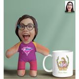 Bk Gift Kişiye Özel Isimli Pembe Anne Bebek Yastık ve Kupa Bardak Seti-5, Anneye , Anneler Günü leri