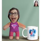 Bk Gift Kişiye Özel Isimli Pembe Anne Bebek Yastık ve Kupa Bardak Seti-6, Anneye , Anneler Günü leri